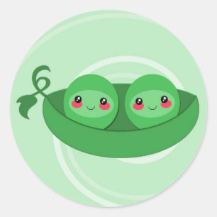 2 PEAS in een POD-sticker Ronde Sticker