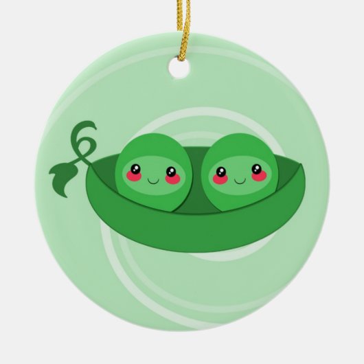 2 PEAS in een POD - versiering Keramisch Ornament (Voorkant)