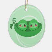 2 PEAS in een POD - versiering Keramisch Ornament (Links)