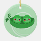 2 PEAS in een POD - versiering Keramisch Ornament (Achterkant)