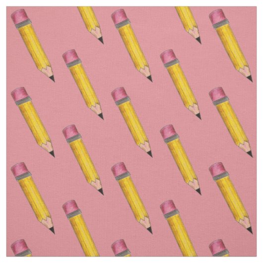 #2 Pencil Sharp Pink Yellow School Engels leraar Stof (Swatch)