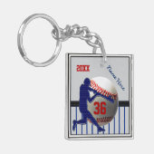 2 Persoonlijke Baseball Keychains Jouw tekst Sleutelhanger (Voorkant Links)