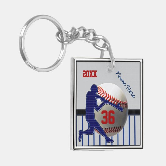 2 Persoonlijke Baseball Keychains Jouw tekst Sleutelhanger (Voorkant Links)