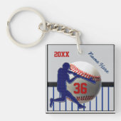 2 Persoonlijke Baseball Keychains Jouw tekst Sleutelhanger (Voorkant)