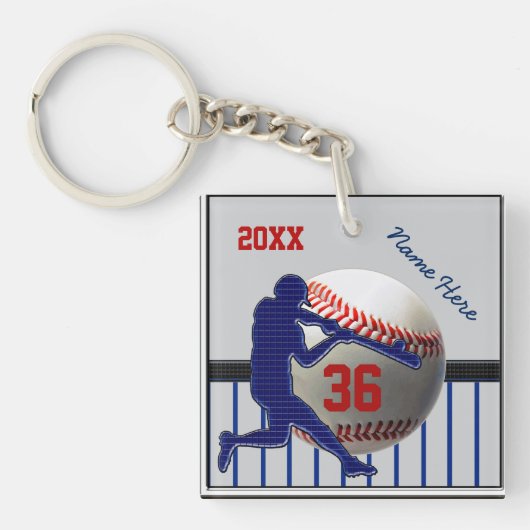 2 Persoonlijke Baseball Keychains Jouw tekst Sleutelhanger (Voorkant)