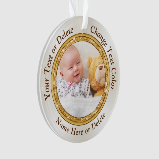 2 Persoonlijke foto's met zijdes 1 of 2 Ornament (voorkant)