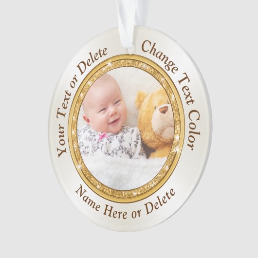 2 Persoonlijke foto's met zijdes 1 of 2 Ornament (voorkant)