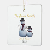  2 persoons Familie Sneeuwmannen Ornament (Links)