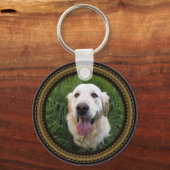 2 Pet-foto's op zwarte PatroonSleutelhanger Sleutelhanger (Achterkant)