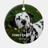 2 Pet Photo & Free Text Personalized Memorial Keramisch Ornament (Achterkant)