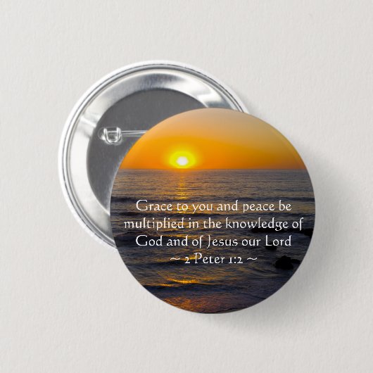 2 Peter 1:2 Ronde Button 5,7 Cm (Voorkant /achterkant)