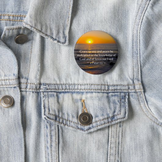 2 Peter 1:2 Ronde Button 5,7 Cm (In situ)