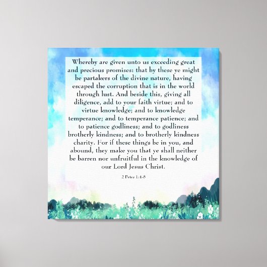 2 Peter 1:4-8  Canvas Afdruk (Voorkant)