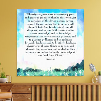 2 Peter 1:4-8  Canvas Afdruk
