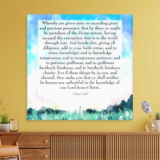 2 Peter 1:4-8  Canvas Afdruk (Insitu (Woonkamer))