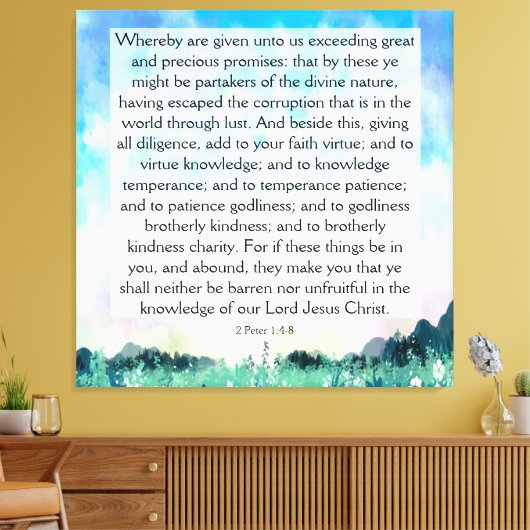 2 Peter 1:4-8 Canvas Afdruk (Insitu (Woonkamer))
