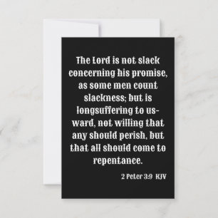 2 Petrus 3:9 KJV Bijbel Schrift Wenskaart Kaart