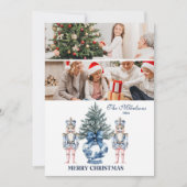 2 Photo Blue Chinoiserie Nutcracker Christmas Feestdagenkaart (Voorkant)