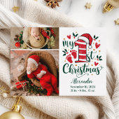 2 Photo Candy Cane Baby 1st Christmas Feestdagenkaart