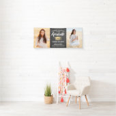 2 Photo Chalkboard Black Gold Afstuderen Spandoek (Insitu)
