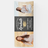 2 Photo Chalkboard Black Gold Afstuderen Spandoek (Verticaal)