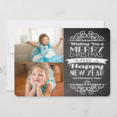 2-Photo Chalkboard  kerstfeest Feestdagenkaart (Voorkant)