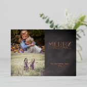 2-Photo Chalkboard  kerstfeest Folie Feestdagenkaart (Staand Voorkant)