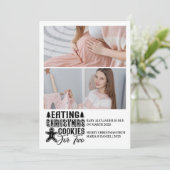 2 Photo Christmas Cookies for 2 Pregnancy  Feestdagenkaart (Staand voorkant)