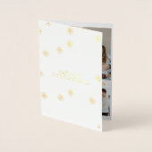 2 Photo Collage Merry Christmas Green Holiday Card Folie Kaarten (Voorkant)