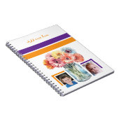 2 photo custom text flowers purple orange notitieboek (Rechterzijde)