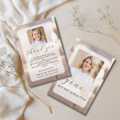 2 Photo Elegant Modern Funeral Sympathy Memorial Bedankkaart