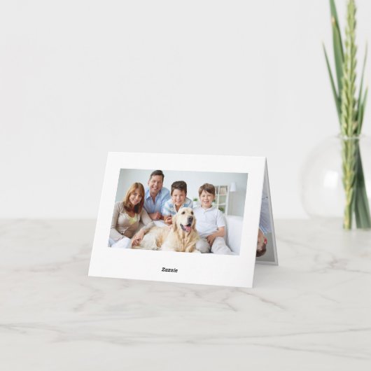 2 PHOTO Elegant Poinsettia kerstgroet Feestdagen Kaart (Achterkant)