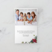 2 PHOTO Elegant Poinsettia kerstgroet Feestdagen Kaart (Binnen)