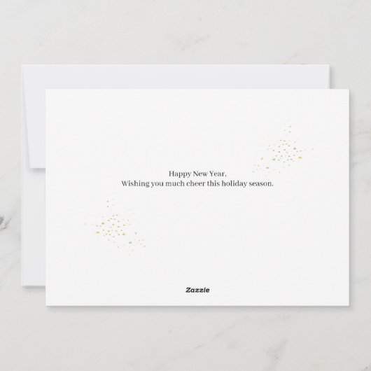 2 Photo Elegant Script Modern Happy New Year Feestdagenkaart (Achterkant)