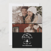 2 Photo First Christmas as Mr. & Mrs Feestdagenkaart (Voorkant)