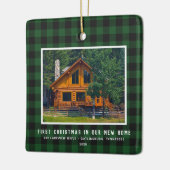 2 Photo First Xmas New Home Rustic Keramisch Ornament (Links)