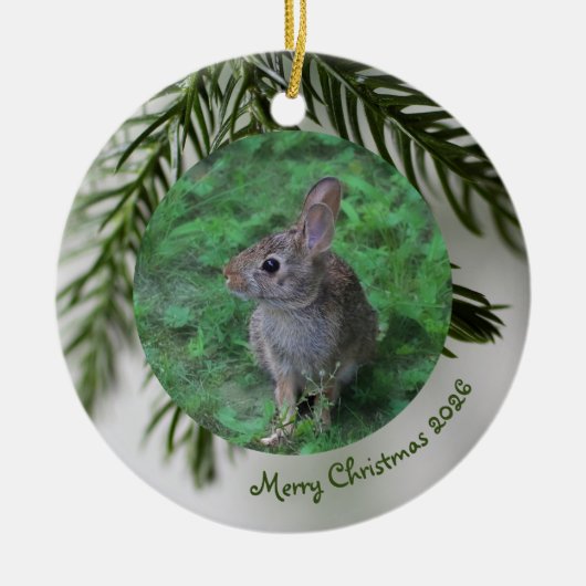 2 Photo Front & Back Evergreen Christmas Ornament (Voorkant)