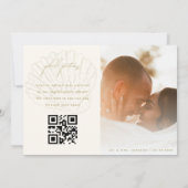 2 Photo Gallery QR Code Ivory & Gold Shell Wedding Bedankkaart (Achterkant)