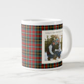 2 Photo Green Red Plaid Monogram Rustic Christmas Grote Koffiekop (Voorkant rechts)