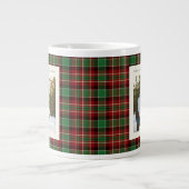 2 Photo Green Red Plaid Rustic Monogram Christmas Grote Koffiekop (Voorkant)