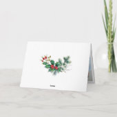 2 PHOTO Holly Berry Wreate kerstgroet Feestdagen Kaart (Achterkant)