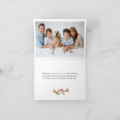 2 PHOTO Holly Berry Wreate kerstgroet Feestdagen Kaart (Binnen)