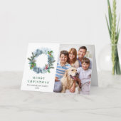 2 PHOTO Landscape Wreate Kerstmis Holly Berry Feestdagen Kaart (Voorkant)