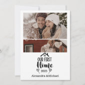 2 Photo Minimialist Christmas Our First Home Feestdagenkaart (Voorkant)