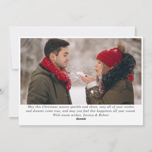 2 PHOTO Modern gouden kerstgroet Feestdagenkaart (Achterkant)