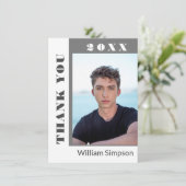 2 PHOTO Moderne, eenvoudige minimalistische Afstud Bedankkaart (Staand voorkant)