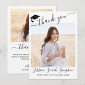 2 PHOTO Moderne, eenvoudige minimalistische Afstud Bedankkaart (Voorkant / Achterkant)