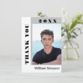 2 PHOTO Moderne, eenvoudige minimalistische Afstud Bedankkaart (Staand voorkant)