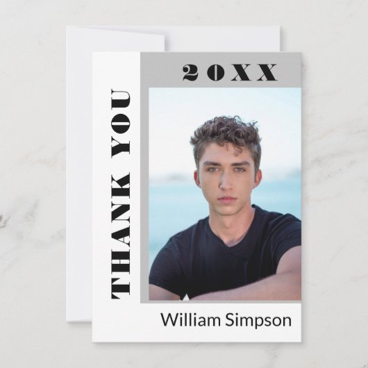 2 PHOTO Moderne, eenvoudige minimalistische Afstud Bedankkaart (Voorkant)