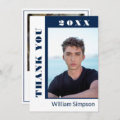 2 PHOTO Moderne, eenvoudige minimalistische Afstud Bedankkaart (Voorkant / Achterkant)